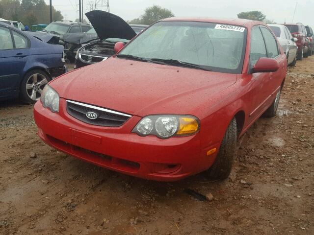 KNAFB161625081762 - 2002 KIA SPECTRA GS RED photo 2