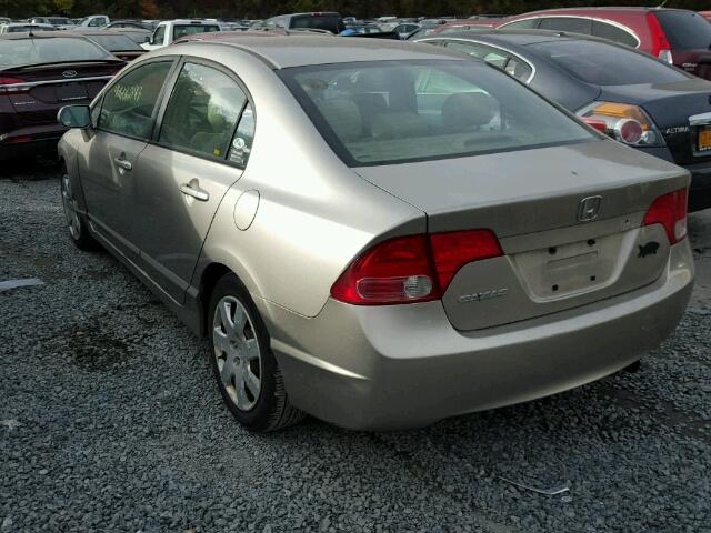 1HGFA16526L044879 - 2006 HONDA CIVIC LX TAN photo 3