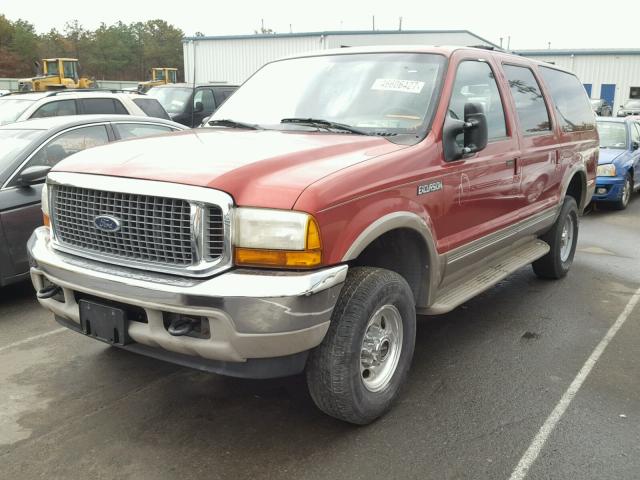 1FMNU43S1YED72925 - 2000 FORD EXCURSION RED photo 2