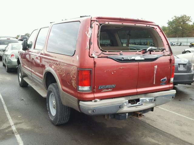 1FMNU43S1YED72925 - 2000 FORD EXCURSION RED photo 3
