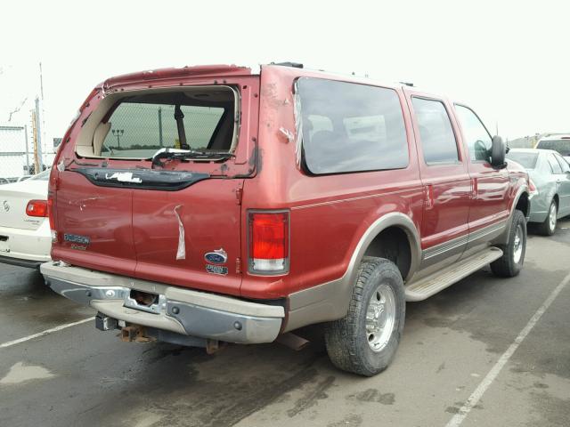 1FMNU43S1YED72925 - 2000 FORD EXCURSION RED photo 4