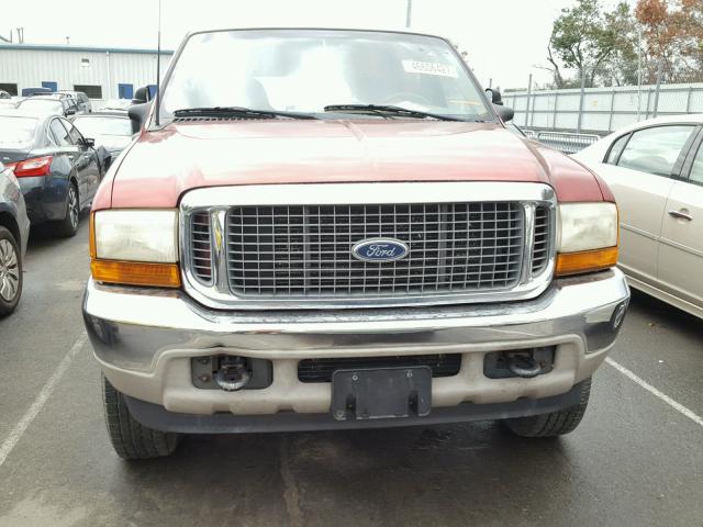 1FMNU43S1YED72925 - 2000 FORD EXCURSION RED photo 9