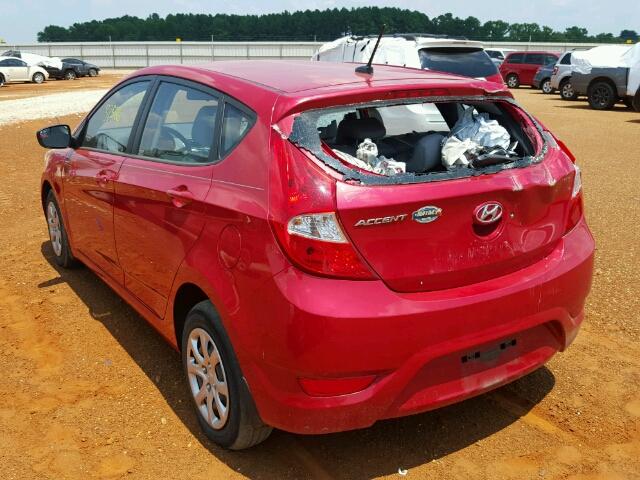 KMHCT5AE3EU159635 - 2014 HYUNDAI ACCENT RED photo 3