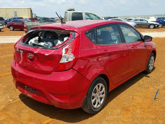 KMHCT5AE3EU159635 - 2014 HYUNDAI ACCENT RED photo 4