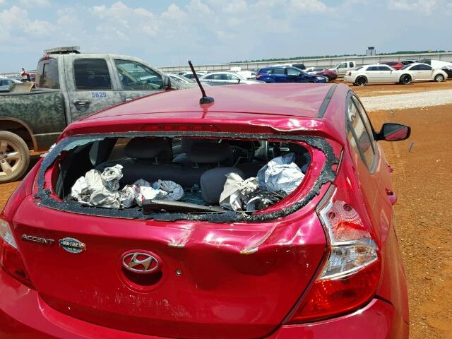 KMHCT5AE3EU159635 - 2014 HYUNDAI ACCENT RED photo 9