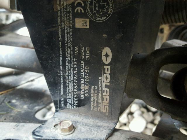 4XATN76A29A543842 - 2009 POLARIS SPORTSMAN 红色 照片 10