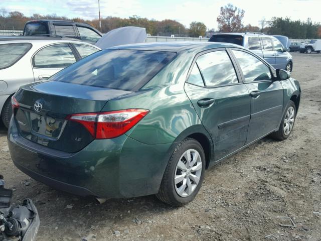 2T1BURHEXGC743234 - 2016 TOYOTA COROLLA L GREEN photo 4