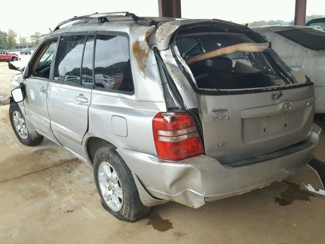 JTEGF21A020061069 - 2002 TOYOTA HIGHLANDER SILVER photo 3