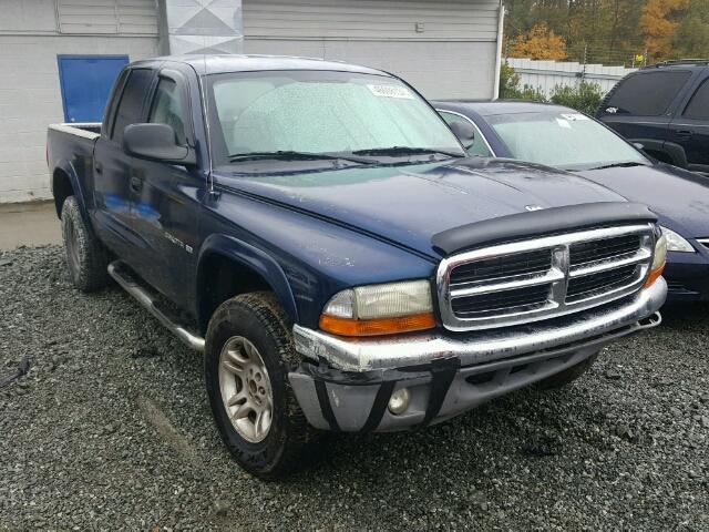 1B7HG48N22S725385 - 2002 DODGE DAKOTA QUA BLUE photo 1