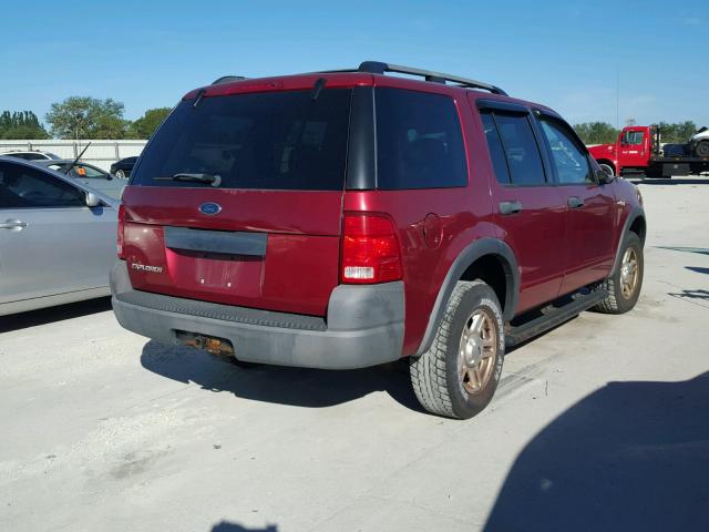 1FMZU72K23UA21136 - 2003 FORD EXPLORER RED photo 4