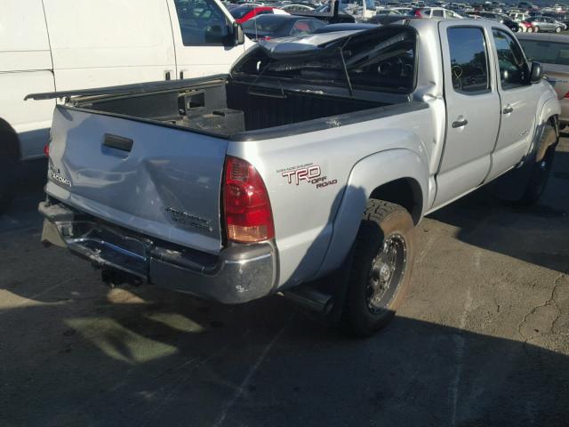 5TEJU62N58Z487745 - 2008 TOYOTA TACOMA DOU SILVER photo 4