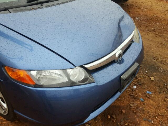 1HGFA16557L074735 - 2007 HONDA CIVIC LX BLUE photo 9