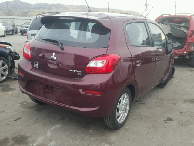 ML32A4HJ3HH010631 - 2017 MITSUBISHI MIRAGE SE BURGUNDY photo 4