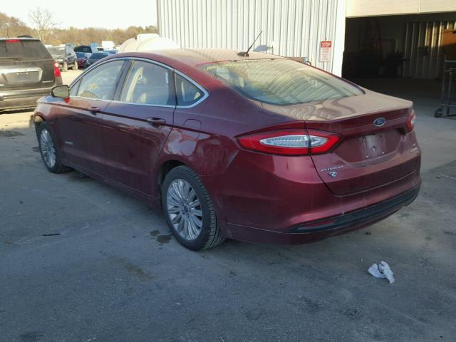 3FA6P0LU4DR128869 - 2013 FORD FUSION SE RED photo 3