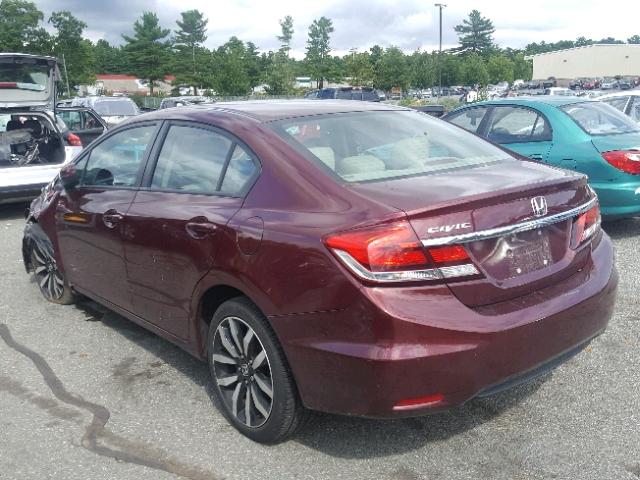 2HGFB2F98EH516939 - 2014 HONDA CIVIC EXL 勃艮第红 照片 3
