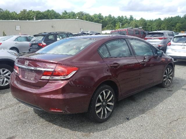 2HGFB2F98EH516939 - 2014 HONDA CIVIC EXL 勃艮第红 照片 4