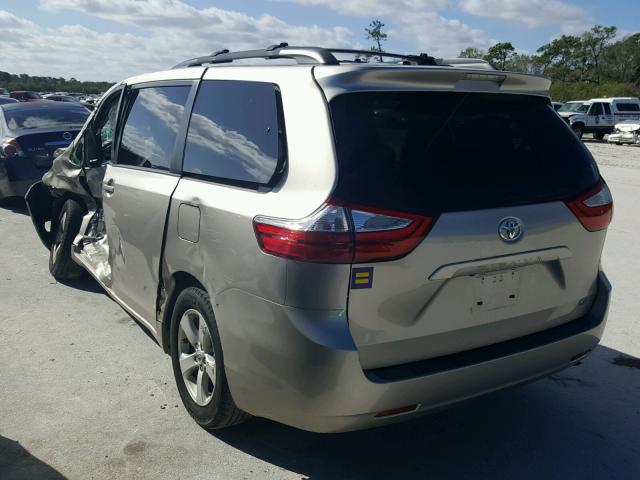 5TDKK3DC6FS541617 - 2015 TOYOTA SIENNA LE BEIGE photo 3