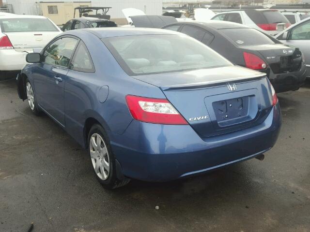 2HGFG12648H555491 - 2008 HONDA CIVIC LX BLUE photo 3