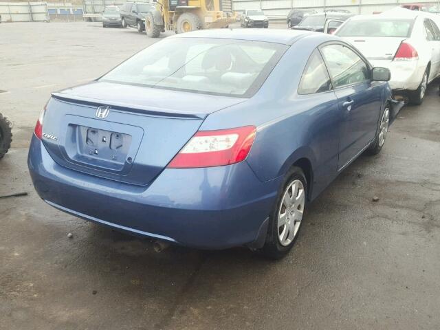 2HGFG12648H555491 - 2008 HONDA CIVIC LX BLUE photo 4