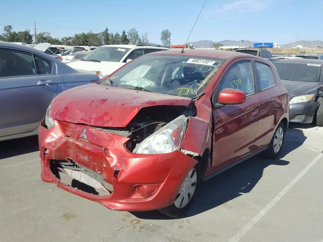 ML32A3HJ8EH010999 - 2014 MITSUBISHI MIRAGE DE RED photo 2