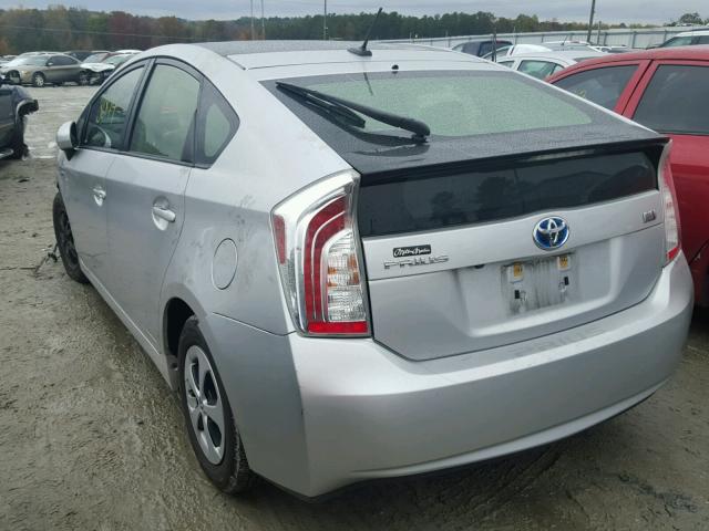 JTDKN3DU8D5676956 - 2013 TOYOTA PRIUS SILVER photo 3