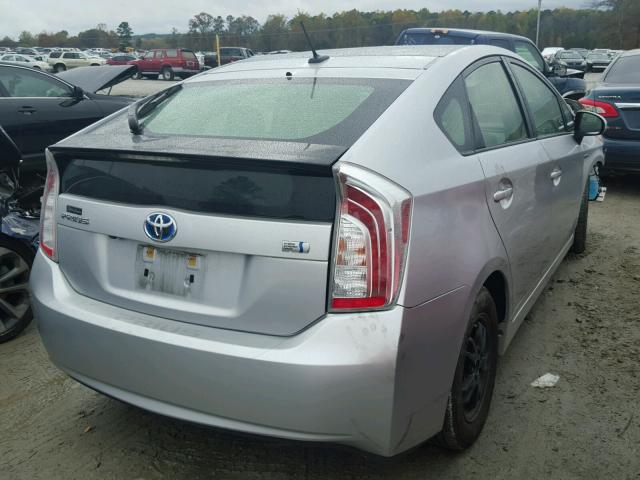 JTDKN3DU8D5676956 - 2013 TOYOTA PRIUS SILVER photo 4