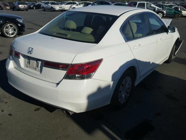 1HGCP2F34BA154263 - 2011 HONDA ACCORD LX WHITE photo 4