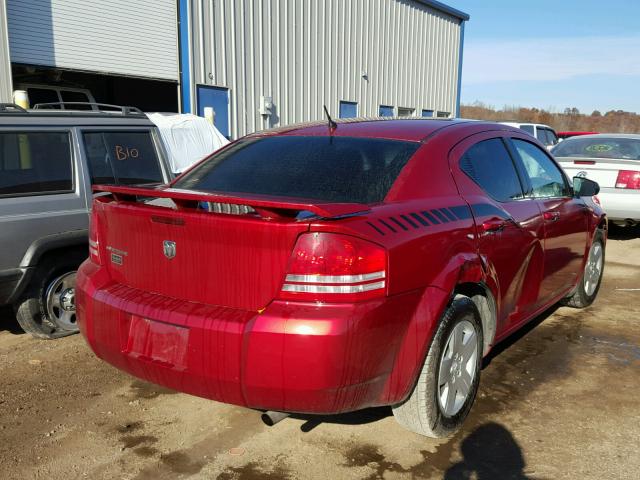 1B3LC46K08N631450 - 2008 DODGE AVENGER SE RED photo 4