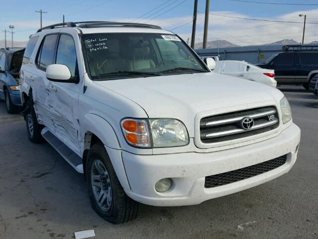 5TDBT48A63S161958 - 2003 TOYOTA SEQUOIA WHITE photo 1