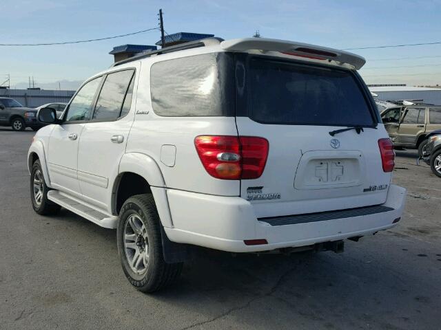 5TDBT48A63S161958 - 2003 TOYOTA SEQUOIA WHITE photo 3