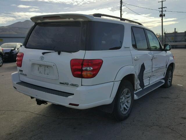 5TDBT48A63S161958 - 2003 TOYOTA SEQUOIA WHITE photo 4