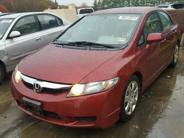 2HGFA16549H523354 - 2009 HONDA CIVIC LX BURGUNDY photo 2