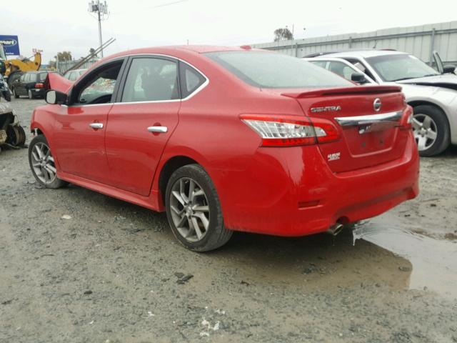 3N1AB7AP7FY244443 - 2015 NISSAN SENTRA S RED photo 3