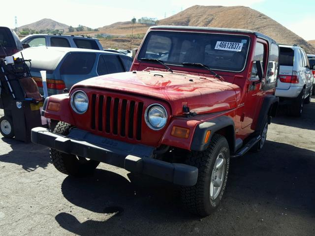 1J4FA29P3YP709571 - 2000 JEEP WRANGLER / RED photo 2