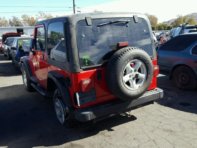 1J4FA29P3YP709571 - 2000 JEEP WRANGLER / RED photo 3