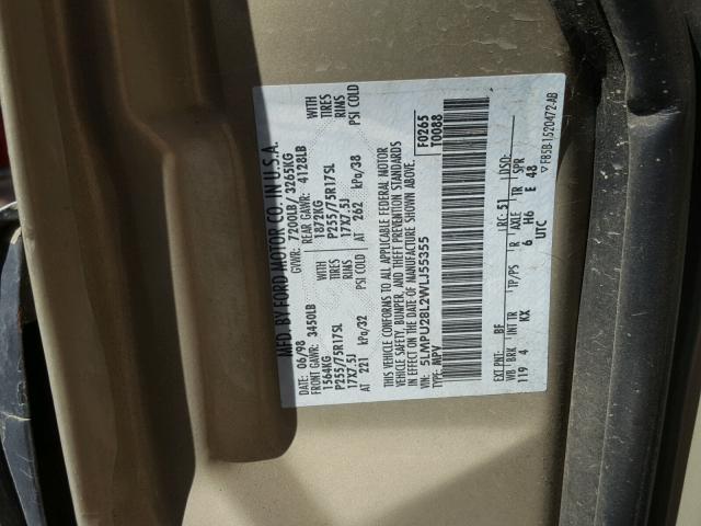 5LMPU28L2WLJ55355 - 1998 LINCOLN NAVIGATOR BEIGE photo 10