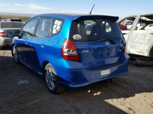 JHMGD37697S041965 - 2007 HONDA FIT S BLUE photo 3