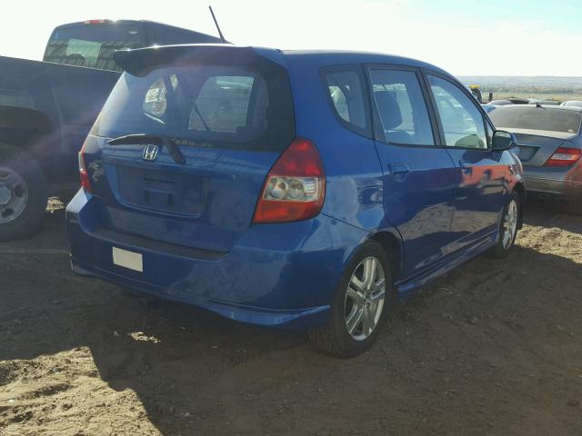 JHMGD37697S041965 - 2007 HONDA FIT S BLUE photo 4