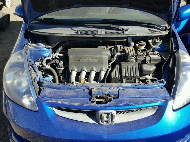 JHMGD37697S041965 - 2007 HONDA FIT S BLUE photo 7