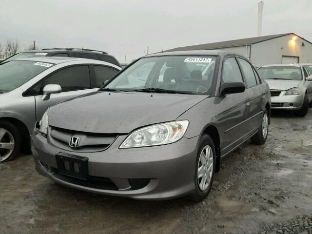 2HGES16355H009854 - 2005 HONDA CIVIC DX V GRAY photo 2