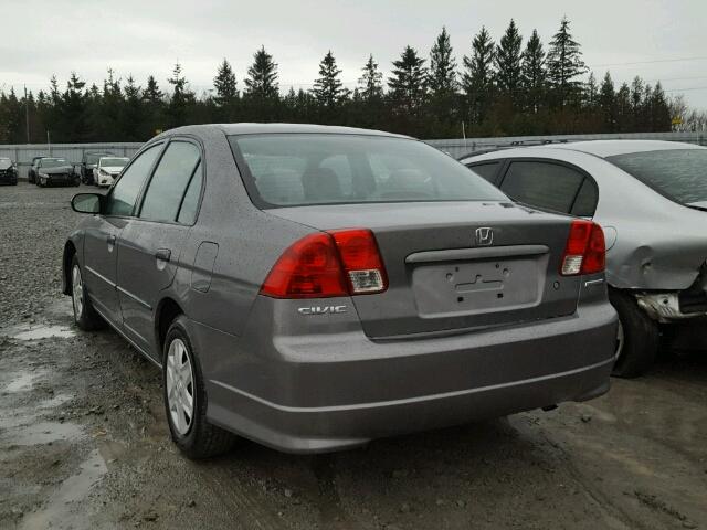 2HGES16355H009854 - 2005 HONDA CIVIC DX V GRAY photo 3