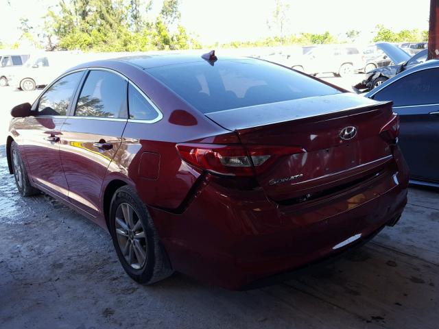 5NPE24AF1GH428022 - 2016 HYUNDAI SONATA SE RED photo 3