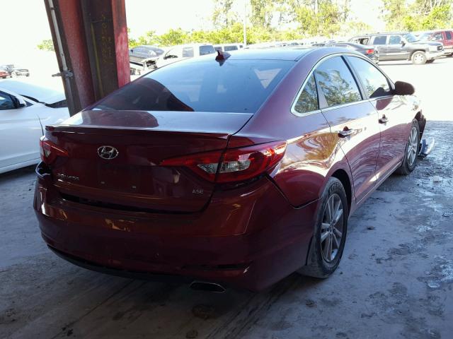 5NPE24AF1GH428022 - 2016 HYUNDAI SONATA SE RED photo 4