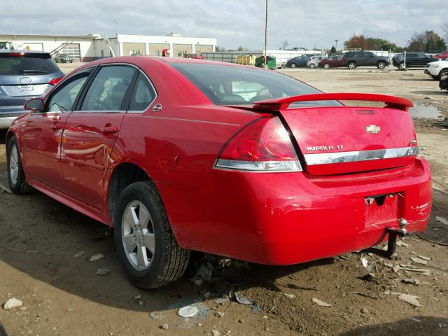 2G1WT57K291300235 - 2009 CHEVROLET IMPALA 1LT RED photo 3