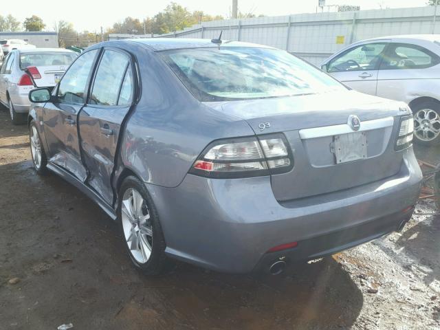 YS3FH41U381127822 - 2008 SAAB 9-3 AERO GRAY photo 3