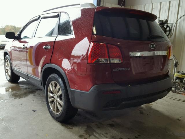 5XYKUDA28BG067236 - 2011 KIA SORENTO EX RED photo 3