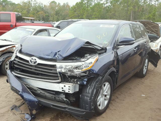 5TDZARFH1GS022456 - 2016 TOYOTA HIGHLANDER BLUE photo 2