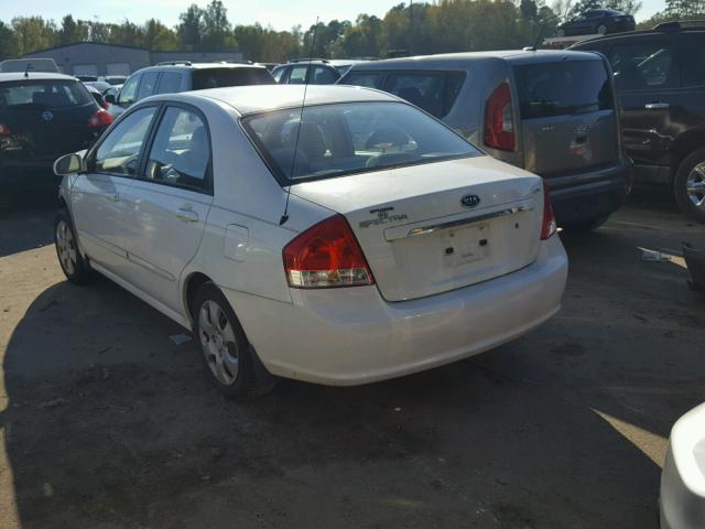 KNAFE121085570020 - 2008 KIA SPECTRA EX WHITE photo 3