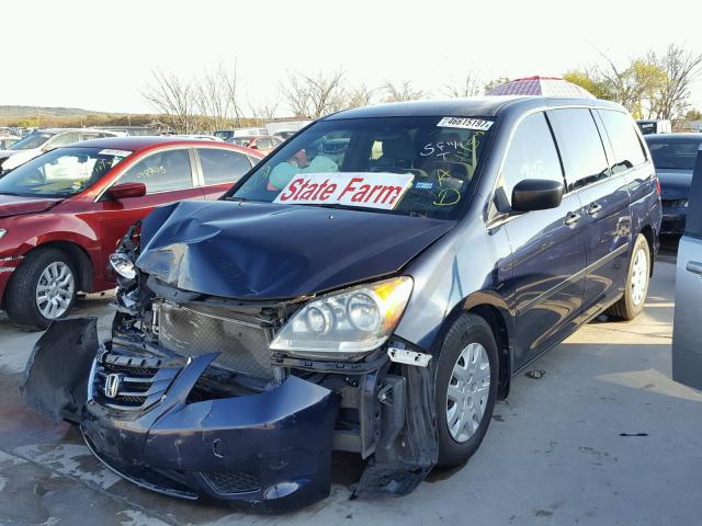 5FNRL38268B090385 - 2008 HONDA ODYSSEY LX BLUE photo 2