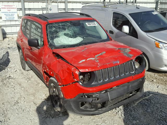 ZACCJAAT9GPE09708 - 2016 JEEP RENEGADE S RED photo 1